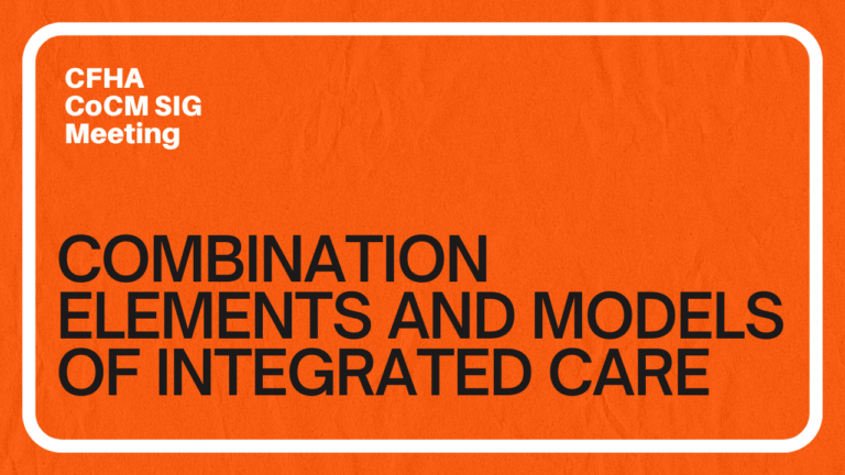 CoCM Webinar: Combination Elements and Models of Integrated Care