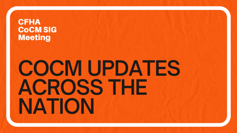 CoCM SIG Meeting: CoCM Updates Across the Nation