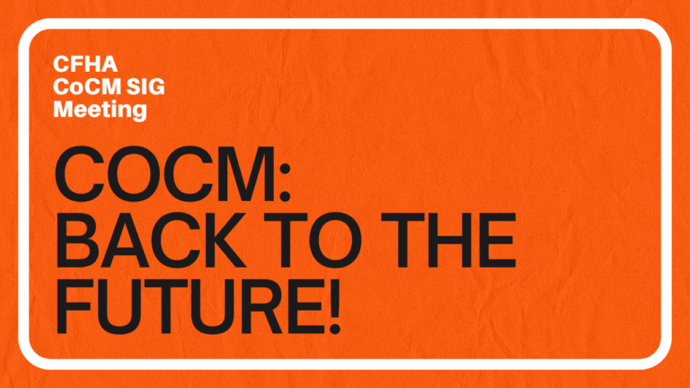 CoCM SIG Meeting: Back to the Future!